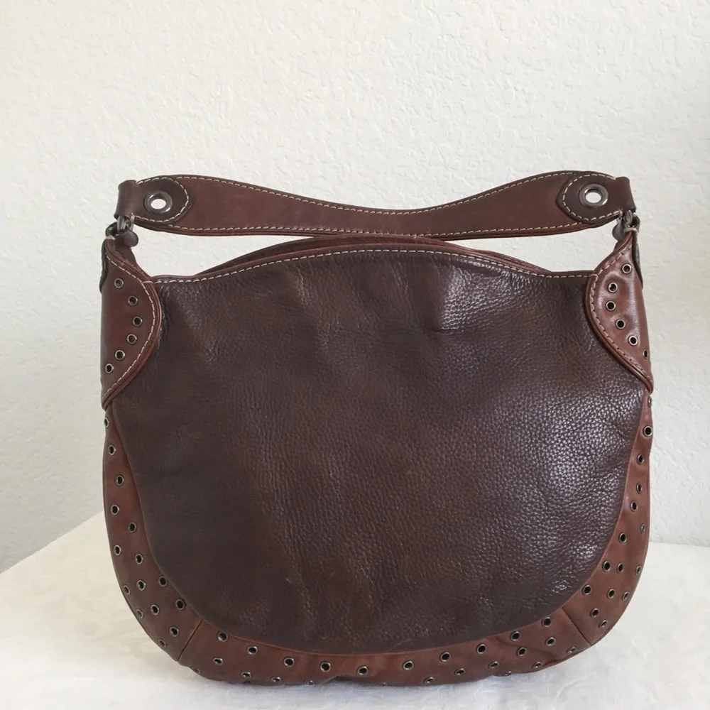 Michael Kors brown grommets hobo bag